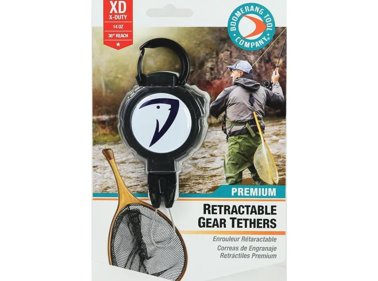 Boomerang x Tackle World Logo Retractable Gear Tether With Easy Change End Fitting