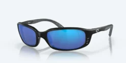 Costa Brine Matte Black Frame With Mirror Blue Lens 580G Polarized Sunglasses