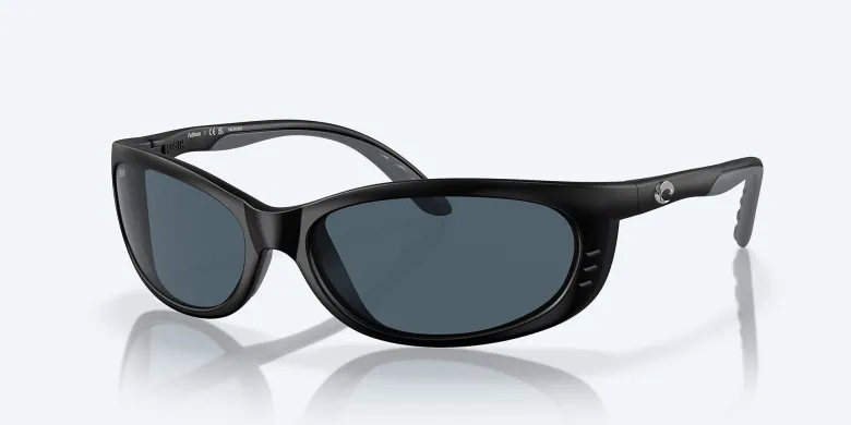Costa Fathom Matte Black Frame With Gray Mirror Lens 580P Polarized Sunglasses