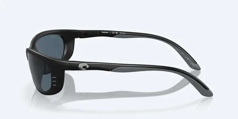 Costa Fathom Matte Black Frame With Gray Mirror Lens 580P Polarized Sunglasses