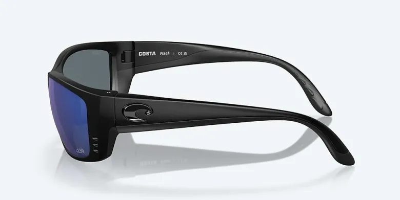 Costa Fisch Readers Matte Black Frame With Blue Mirror Lens 580P Polarized Sunglasses