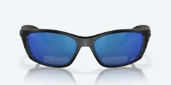 Costa Fisch Readers Matte Black Frame With Blue Mirror Lens 580P Polarized Sunglasses