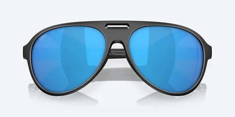 Costa Grand Catalina Matte Black Frame with Blue Mirror Lens 580G Polarized Sunglasses