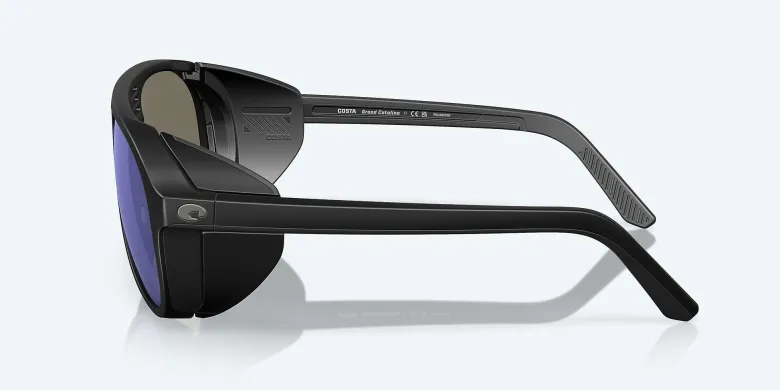 Costa Grand Catalina Matte Black Frame with Blue Mirror Lens 580G Polarized Sunglasses