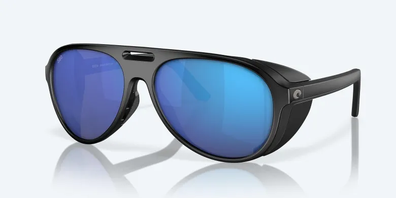 Costa Grand Catalina Matte Black Frame with Blue Mirror Lens 580G Polarized Sunglasses
