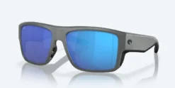 Costa Taxman Matte Gray Frame with Blue Mirror Lens 580G Polarized Sunglasses