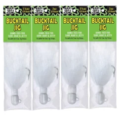 Fat Cow Premium Bucktail Jigs Pearl White