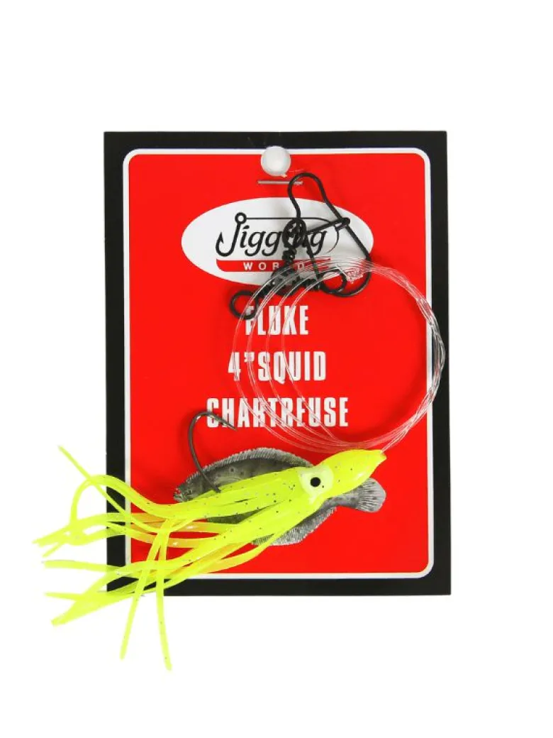 Jigging World Fluke Rigs with 4" Squid