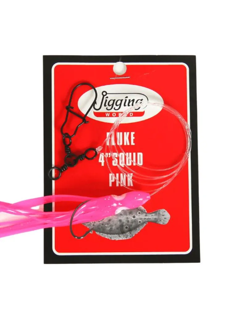 Jigging World Fluke Rigs with 4" Squid