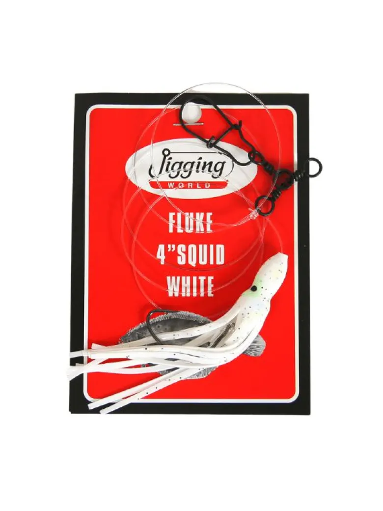 Jigging World Fluke Rigs with 4" Squid