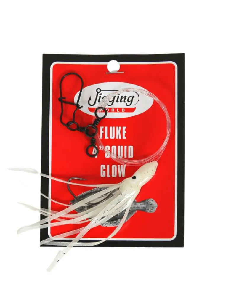 Jigging World Fluke Rigs with 4" Squid