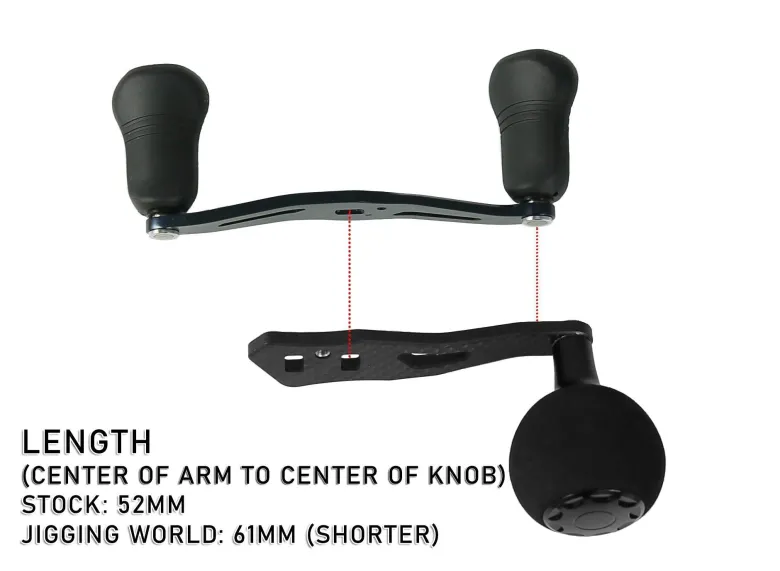 Jigging World Power Handle for Shimano Tranx 300 & 400 Baitcasting Reels