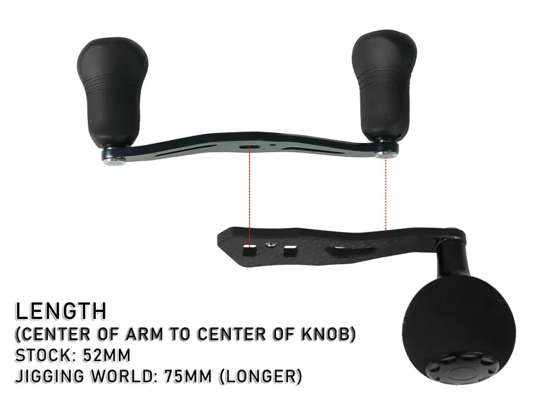 Jigging World Power Handle for Shimano Tranx 300 & 400 Baitcasting Reels