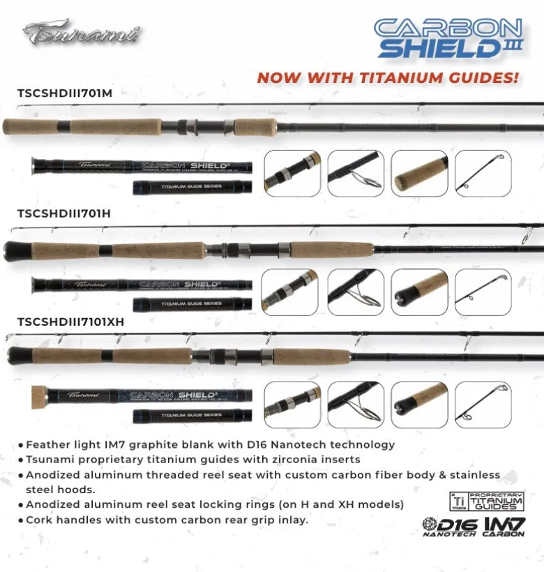 Tsunami Carbon Shield III Spinning Rods