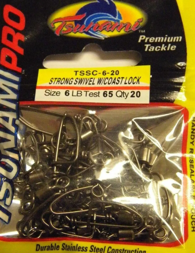 Tsunami Pro Strong Swivels with Coastlock Snap