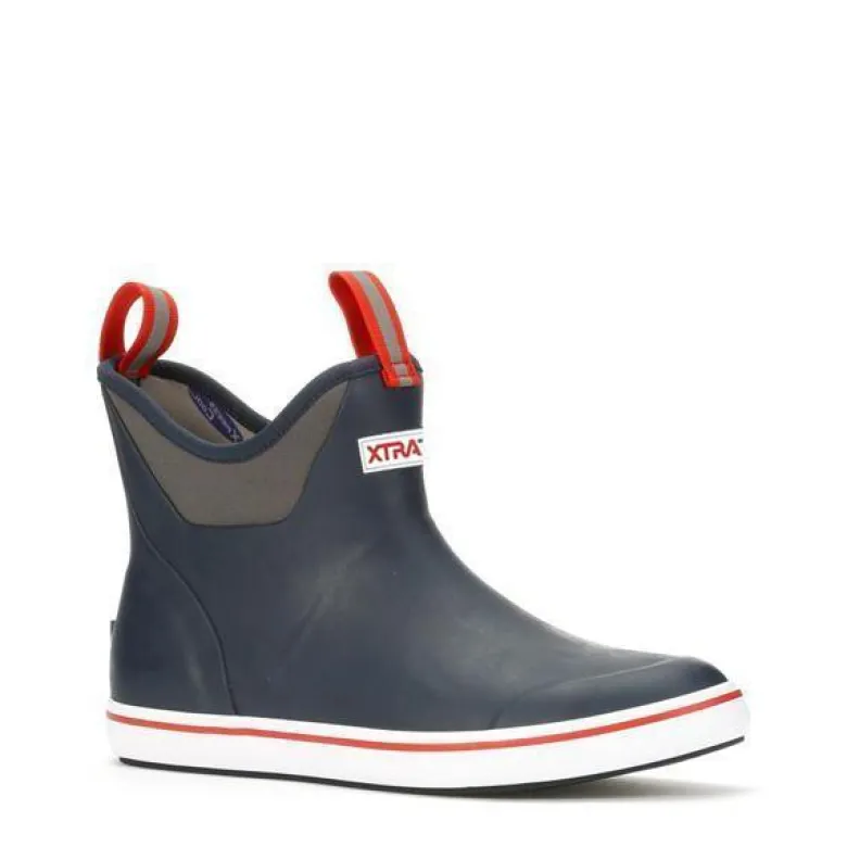 Xtratuf Men's 6" Ankle Deck Boots Navy/Red
