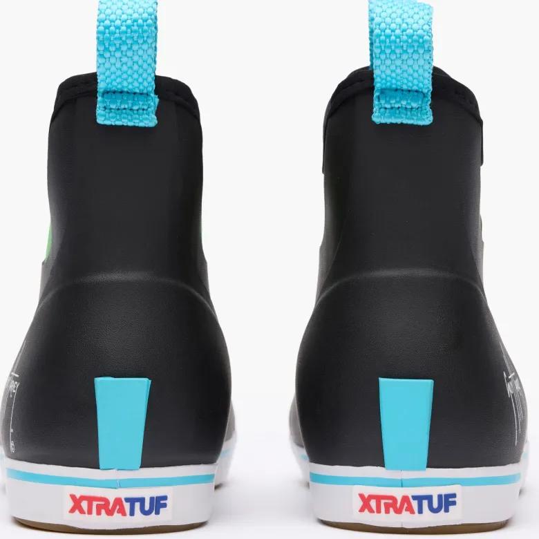 Xtratuf Men's 6" Ankle Deck Boots Guy Harvey Black Mahi